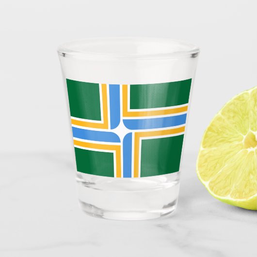 Patriottisch schot met vlag van Portland Shot Glas (Voorkant)