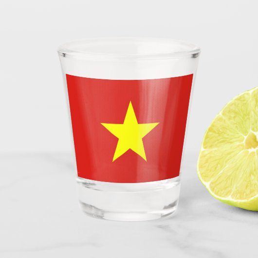 Patriottisch schot met vlag van Vietnam Shot Glas (Voorkant)