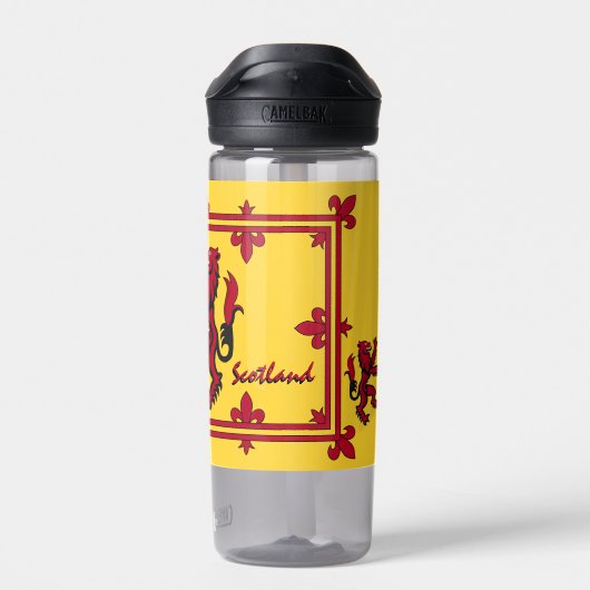 Patriottisch Schotland, Rampant, Gele Schotse vlag Waterfles (Achterkant)