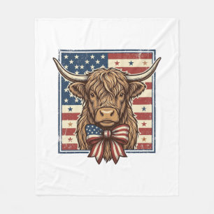 Patriottisch Schots Hoogland Rund Vintage Gravure  Fleece Deken