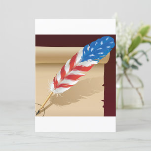 Patriottisch schrijfveer op antiek papier kaart