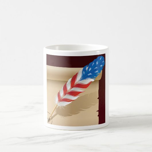 Patriottisch schrijfveer op antiek papier koffiemok