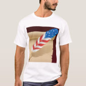 Patriottisch schrijfveer op antiek papier t-shirt (Voorkant)