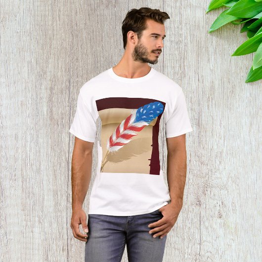 Patriottisch schrijfveer op antiek papier t-shirt