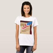 Patriottisch schrijfveer op antiek papier t-shirt (Voorkant volledig)