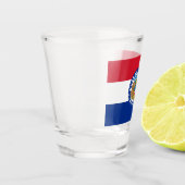 Patriottisch schutglas met vlag van Missouri Shot Glas (Links)