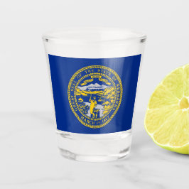 Patriottisch schutglas met vlag van Nebraska Shot Glas
