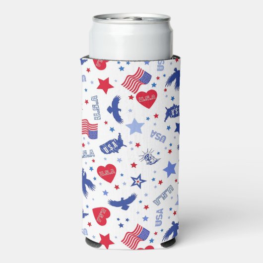 Patriottisch Seltzer Blikjeskoeler (Seltzer Achterkant)