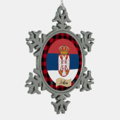 Patriottisch Servië, Roodbuffelplein, Servische vl Tin Sneeuwvlok Ornament (Links)