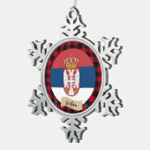 Patriottisch Servië, Roodbuffelplein, Servische vl Tin Sneeuwvlok Ornament (Rechts)