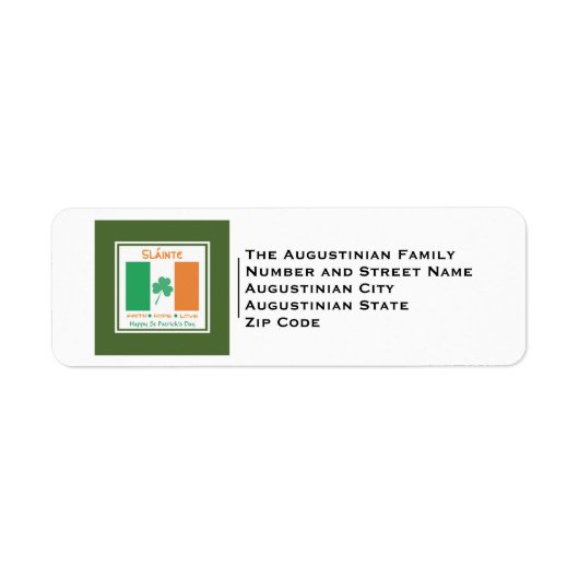 Patriottisch | Sláinte | DAG ST PATRICK Etiket (Voorkant)