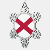 Patriottisch sneeuwvlok Ornament met Alabama Flag (Rechts)