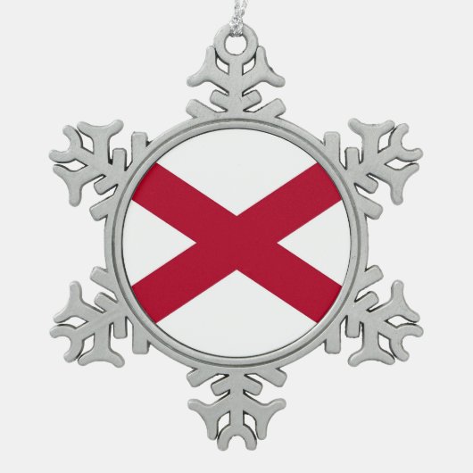 Patriottisch sneeuwvlok Ornament met Alabama Flag (Voorkant)