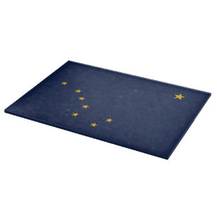 Patriottisch snijbord met vlag van Alaska Snijplank
