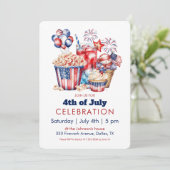 Patriottisch snoepgoed & vuurwerk 4 juli Feest Kaart (Staand voorkant)