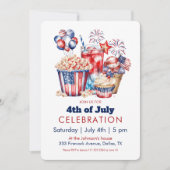 Patriottisch snoepgoed & vuurwerk 4 juli Feest Kaart (Voorkant)