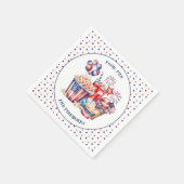 Patriottisch snoepgoed & vuurwerk 4 juli Feest Servet (Hoek)