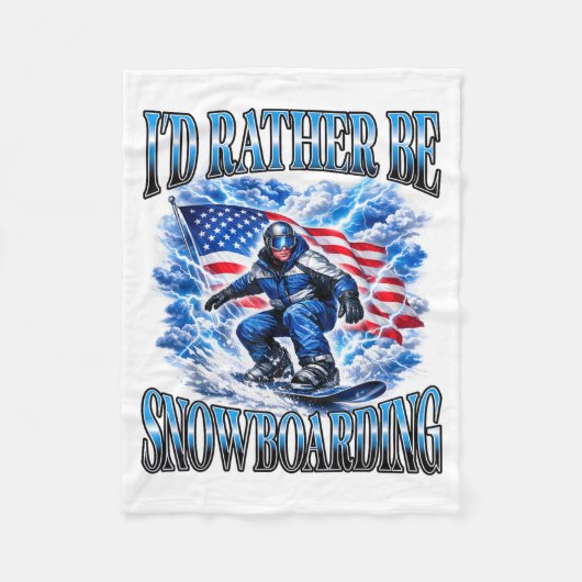 Patriottisch snowboarden amerikaanse vlag wintersp fleece deken (Voorkant)