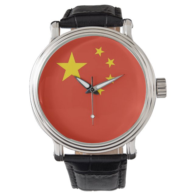 Patriottisch, speciaal horloge met vlag China (Voorkant)
