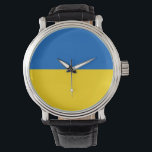 Patriottisch, speciaal horloge met vlag Oekraïne<br><div class="desc">Voeg een vleugje Oekraïense trots toe aan uw accessoires collectie met ons exclusieve handhorloge met de Oekraïense vlag! Dit handhorloge is gemaakt met nauwgezette aandacht voor detail en is meer dan alleen een functioneel uurwerk; het is een viering van het erfgoed en de culturele trots van Oekraïne. Het levendige ontwerp...</div>