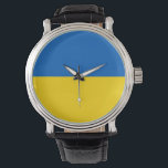 Patriottisch, speciaal horloge met vlag Oekraïne<br><div class="desc">Voeg een vleugje Oekraïense trots toe aan uw accessoires collectie met ons exclusieve handhorloge met de Oekraïense vlag! Dit handhorloge is gemaakt met nauwgezette aandacht voor detail en is meer dan alleen een functioneel uurwerk; het is een viering van het erfgoed en de culturele trots van Oekraïne. Het levendige ontwerp...</div>