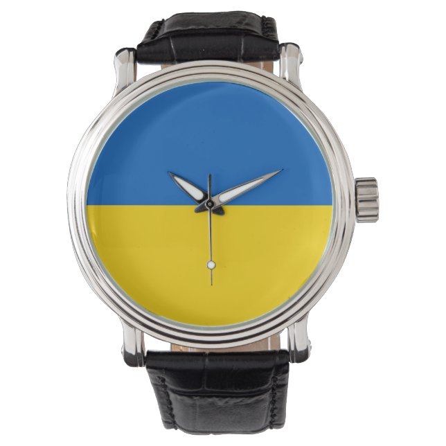 Patriottisch, speciaal horloge met vlag Oekraïne (Voorkant)
