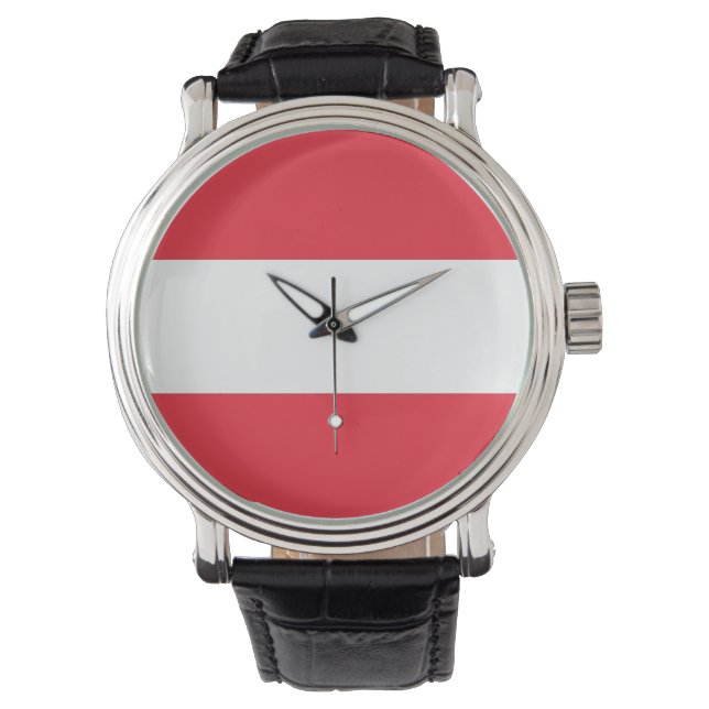 Patriottisch, speciaal horloge met vlag Oostenrijk (Voorkant)