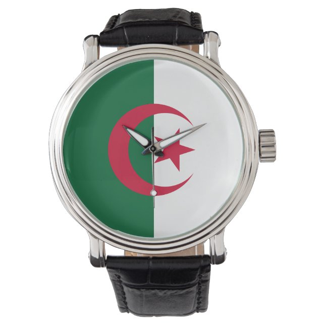 Patriottisch, speciaal horloge met vlag van Algeri (Voorkant)