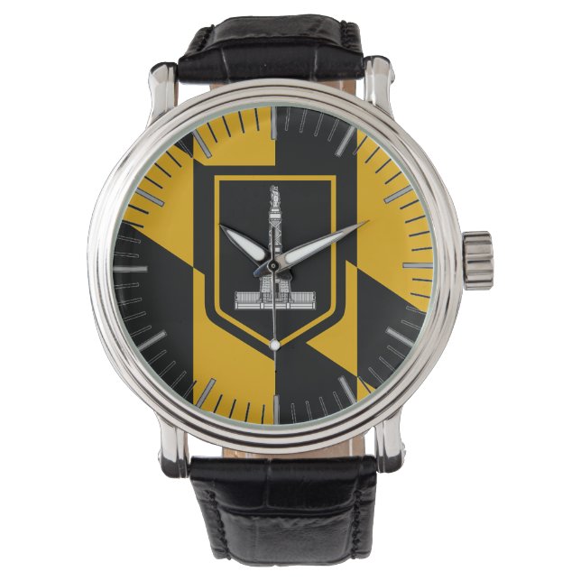 Patriottisch, speciaal horloge met vlag van Baltim (Voorkant)