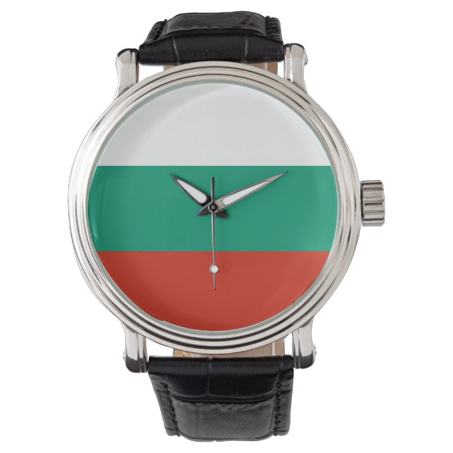 Patriottisch, speciaal horloge met vlag van Bulgar (Voorkant)