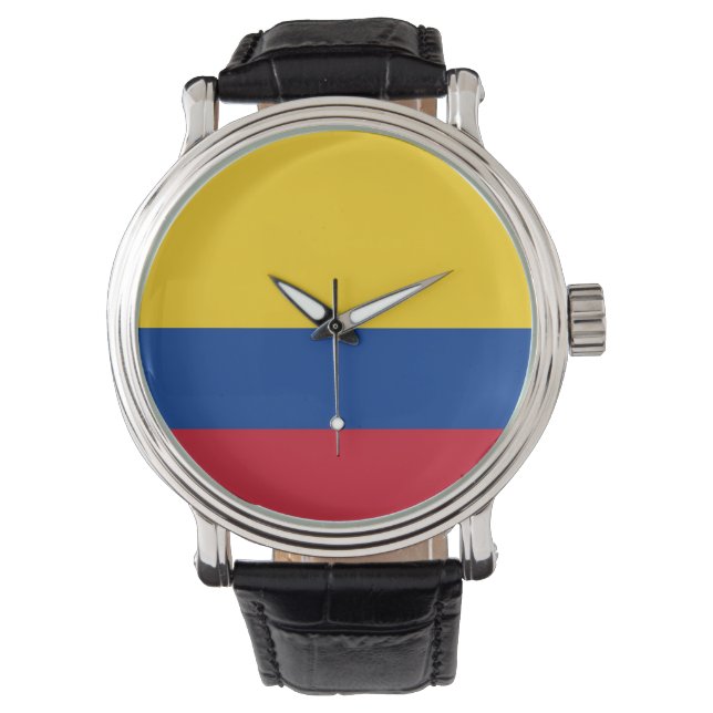Patriottisch, speciaal horloge met vlag van Colomb (Voorkant)