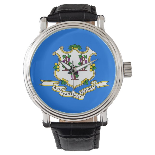 Patriottisch, speciaal horloge met vlag van Connec (Voorkant)