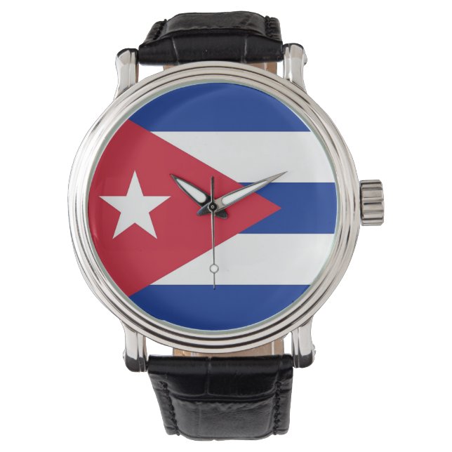 Patriottisch, speciaal horloge met vlag van Cuba (Voorkant)