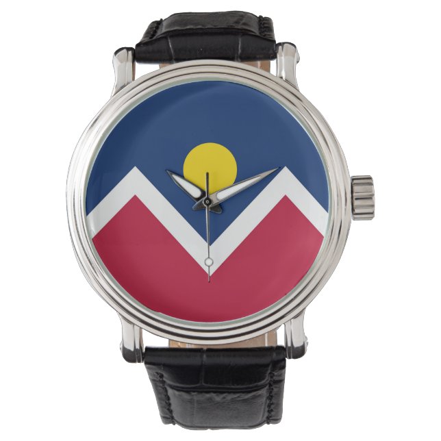 Patriottisch, speciaal horloge met vlag van Denver (Voorkant)