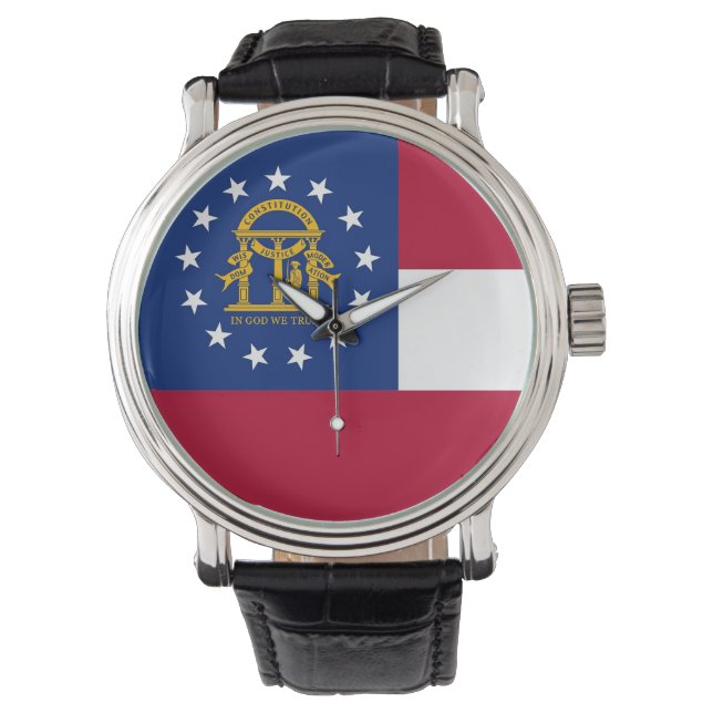 Patriottisch, speciaal horloge met vlag van Georgi (Voorkant)