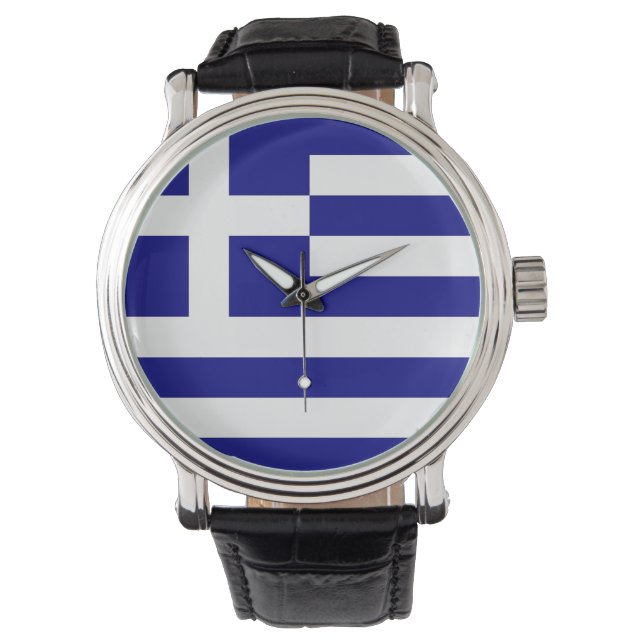 Patriottisch, speciaal horloge met vlag van Grieke (Voorkant)