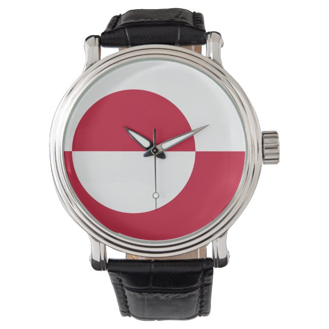 Patriottisch, speciaal horloge met vlag van Groenl (Voorkant)