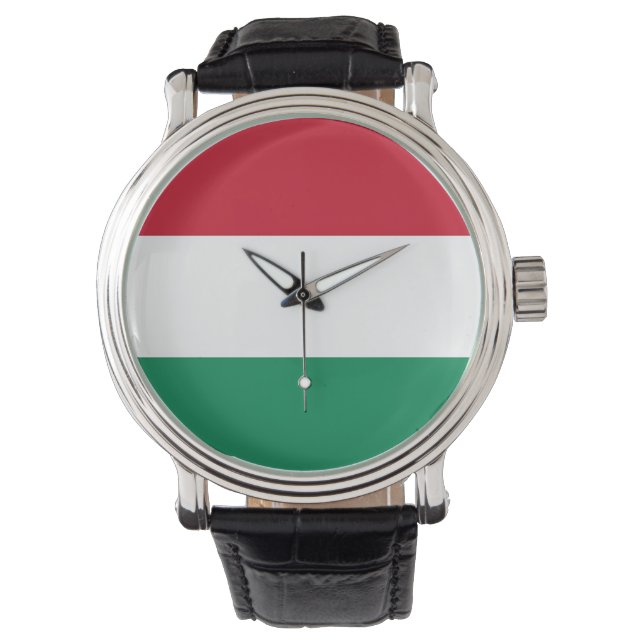 Patriottisch, speciaal horloge met vlag van Hongar (Voorkant)