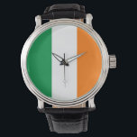 Patriottisch, speciaal horloge met vlag van Ierlan<br><div class="desc">Introductie van ons onderscheiden polshorloge met de vereerde vlag van Ierland, ontworpen om tijdloze stijl te combineren met nationale trots in elk moment! Dit horloge is vervaardigd met nauwgezette aandacht voor detail en toont het iconische driekleurenontwerp van de Ierse vlag, dat het rijke erfgoed en de culturele betekenis van Ierland...</div>