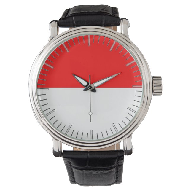 Patriottisch, speciaal horloge met vlag van Indone (Voorkant)