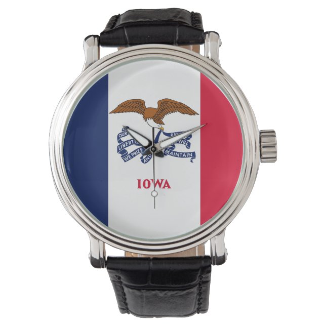 Patriottisch, speciaal horloge met vlag van Iowa (Voorkant)