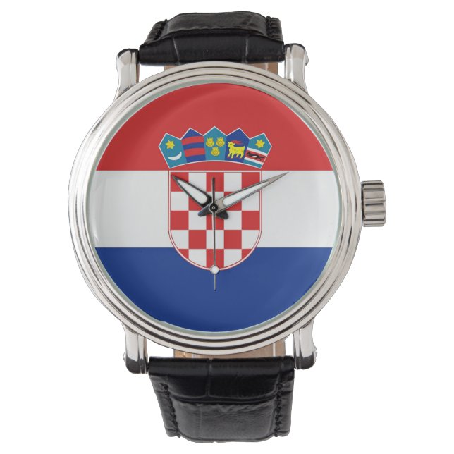 Patriottisch, speciaal horloge met vlag van Kroati (Voorkant)