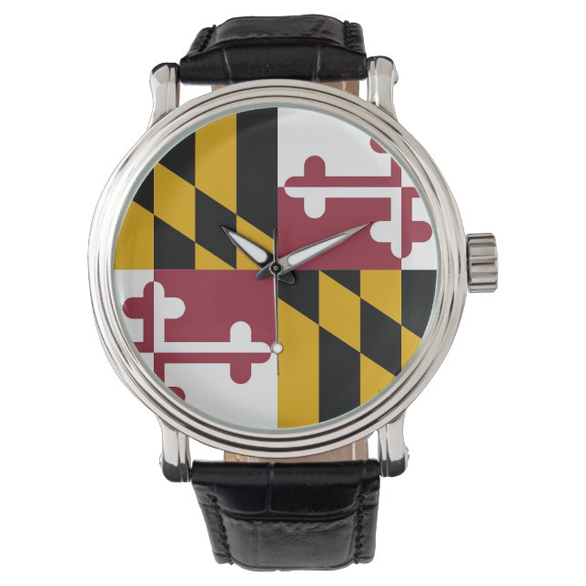Patriottisch, speciaal horloge met vlag van Maryla (Voorkant)