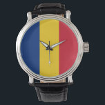 Patriottisch, speciaal horloge met vlag van Roemen<br><div class="desc">Voeg een vleugje Roemeense trots toe aan uw accessoires met ons exclusieve handhorloge met de vlag van Roemenië! Dit handhorloge is gemaakt met nauwgezette aandacht voor detail en is meer dan alleen een uurwerk; het is een viering van het erfgoed en de culturele trots van Roemenië. Het levendige ontwerp toont...</div>