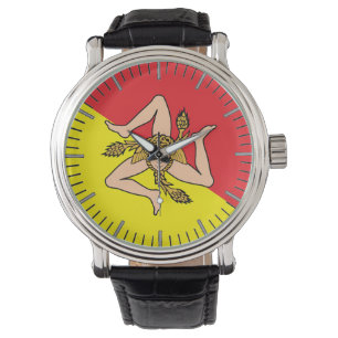 Patriottisch, speciaal horloge met vlag van Sicili