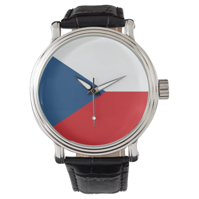 Patriottisch, speciaal horloge met vlag van Tsjech (Voorkant)