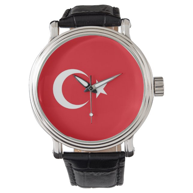 Patriottisch, speciaal horloge met vlag van Turkij (Voorkant)
