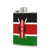 Patriottisch, speciale fles met vlag van Kenia Heupfles (Links)
