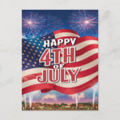 Patriottisch spektakel Amerikaanse vlag wuiven Feestdagenkaart (Voorkant)