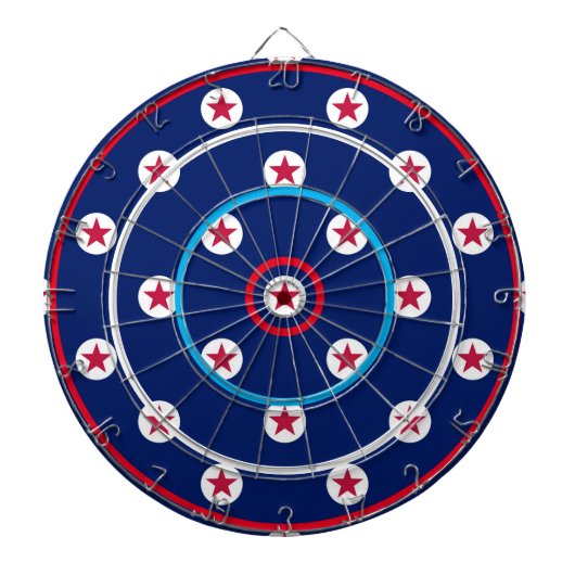 Patriottisch Spel Nacht Rood Wit Blauw Sterren Str Dartbord (Voorkant)